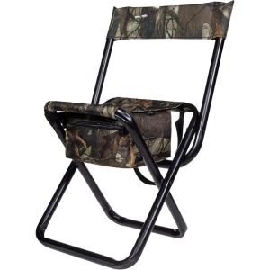 Allen Company Camouflage Folding Hunting Stool with Back and Storage – Strong Steel Legs – Next G2-14L x16.75W x 29H inches