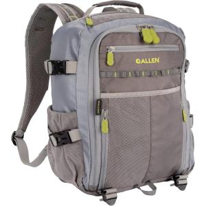 Allen Company Chatfield Compact Fishing Backpack, 12″ L x 6″ W x 15″ H, 17.6 liters, Gray/Lime(Compact Pack)