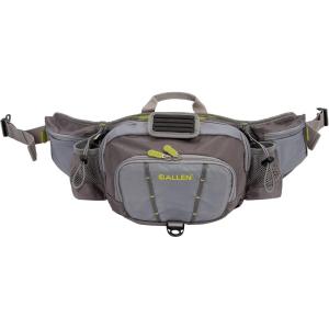 Allen Company Eagle River Lumbar Fly Fishing Pack – Holds 6 Fly Boxes, Zip‑Down Workstation, Waist Bottle Pockets, Durable Outdoor Waist Pack – Gray/Lime and Olive Green(Gray/Lime)
