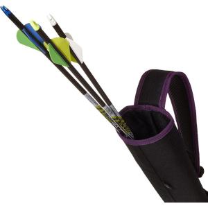 Allen Company Youth Archery Back Arrow Quiver – Compact and Adjustable Sling Design – Ideal Arrow Holder for Young Archers – 19 Inches Long – Fits 14 Arrows(Purple/Black)