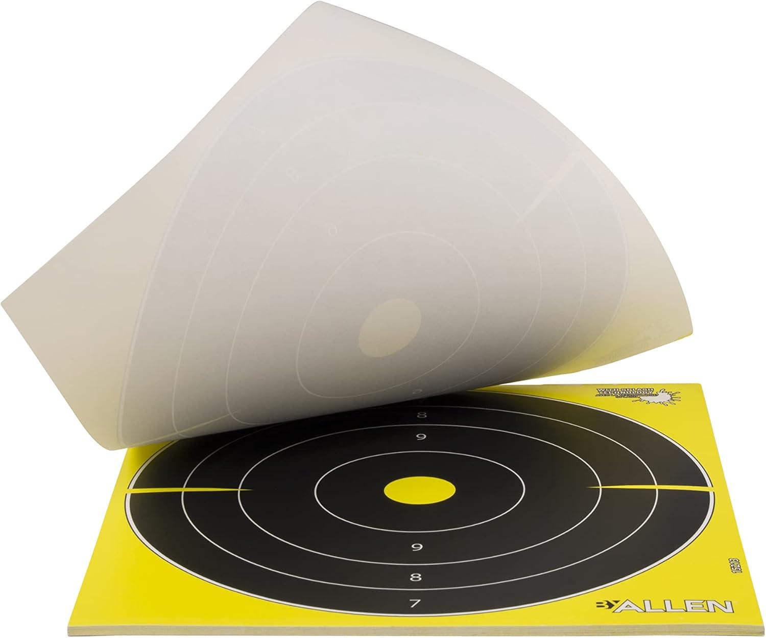 image:imageAllen Company EZ Aim Splash Reactive Paper Shooting Targets Bullseye Peel Away Target Pad 125 Square 30Pack BlackChartreuse