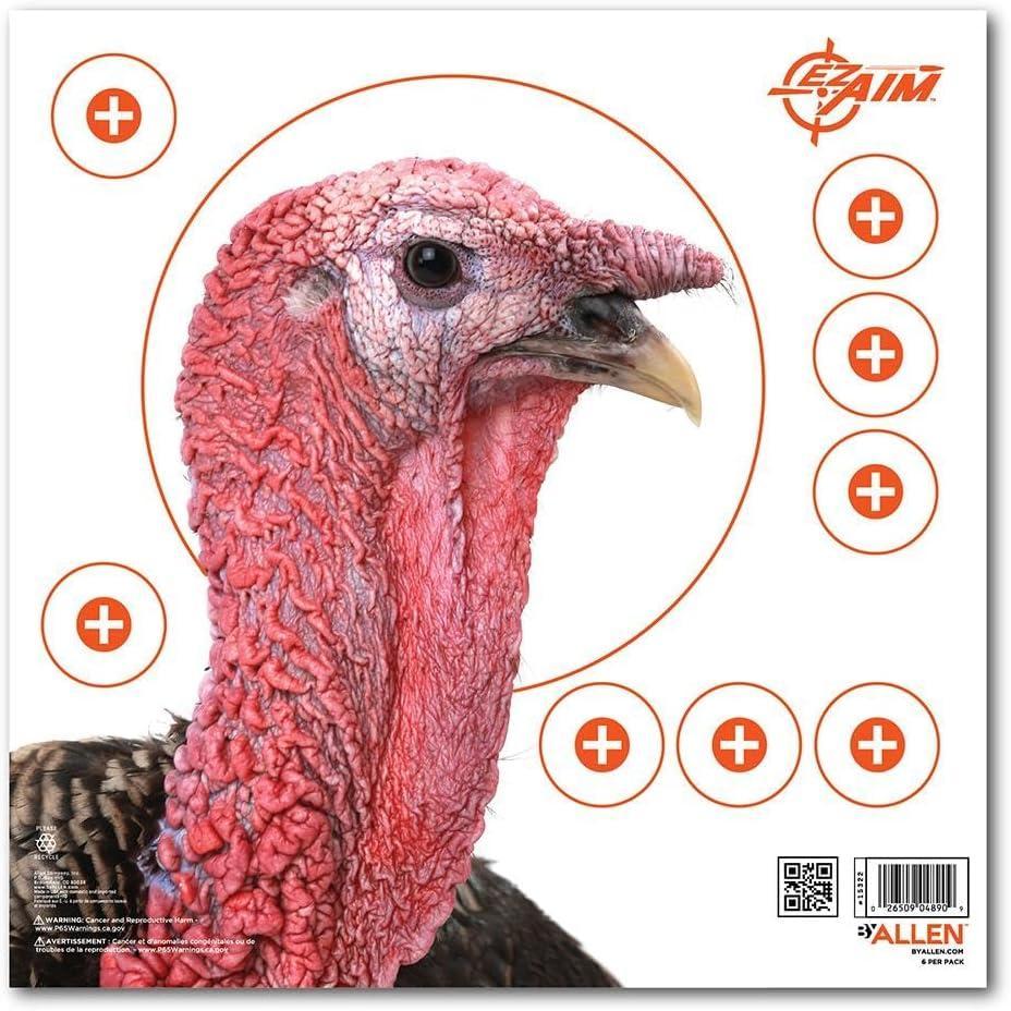 image:imageAllen Company EZ Aim Paper Shooting Target Turkey Target by Allen 12 inch x 12 inch 6 Pack Multicolor One Size 15322
