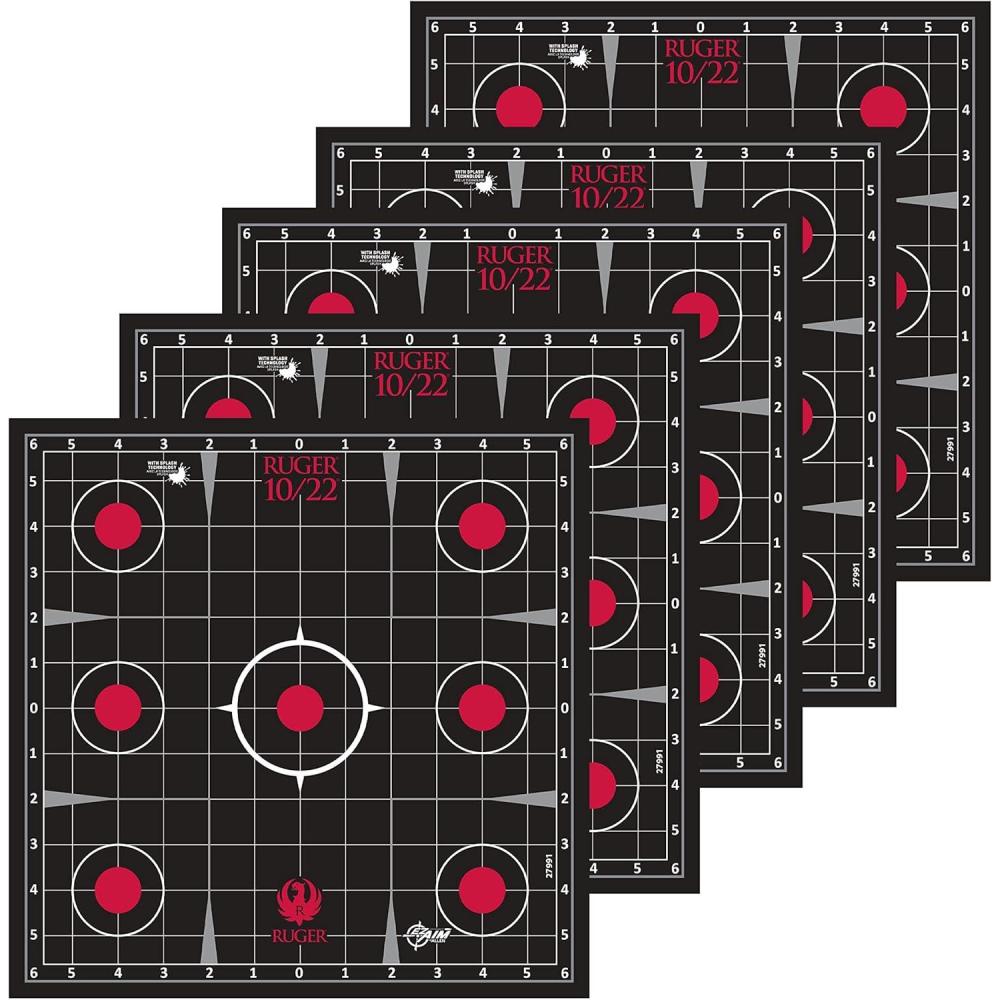 image:imageAllen Company Ruger 1022 Paper Shooting Target Splash Splatter Reactive Adhesive Target Kit Sightin Square Target 5 Targets Per Pack5 Targets