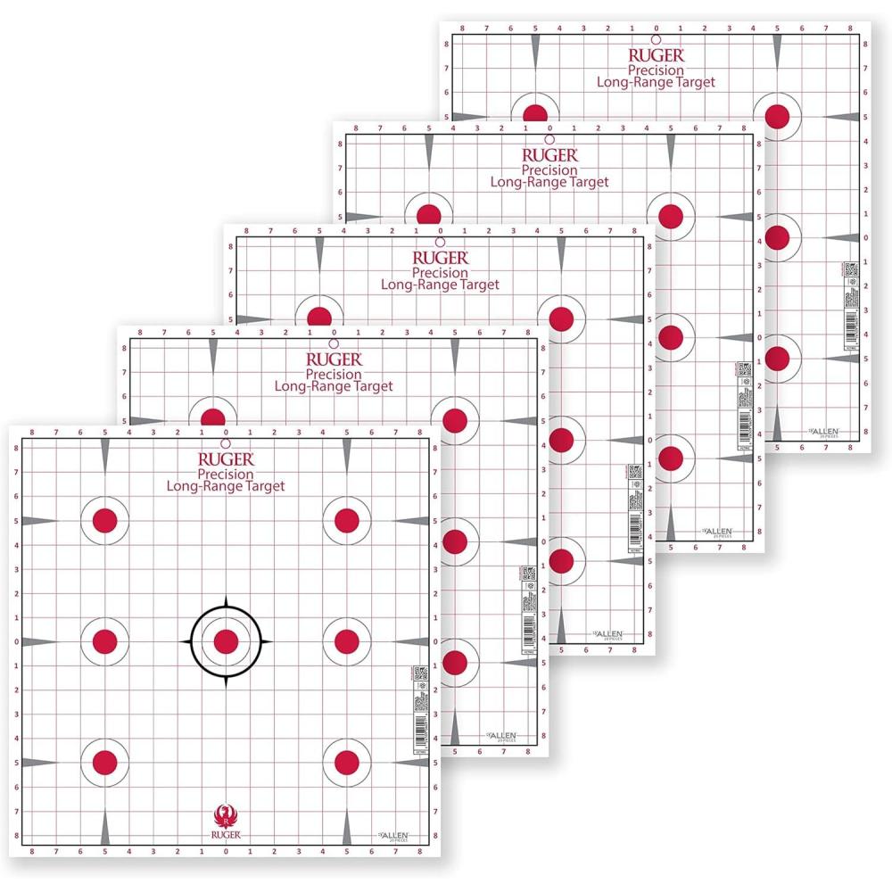 image:imageAllen Company Ruger Paper Shooting Targets 7Spot Precision Sightin Grid 17 Square 20Targets Per Pack