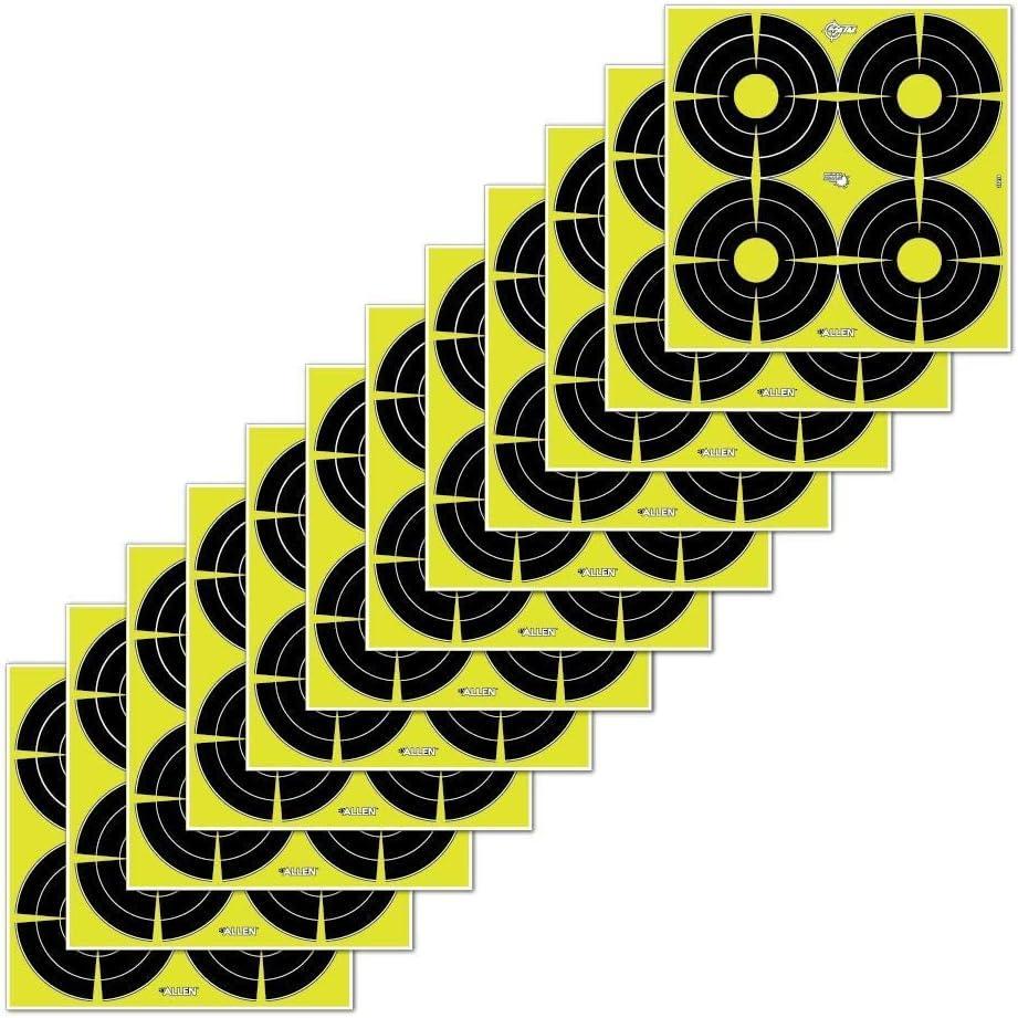 image:imageEZ Aim Splash Reactive Paper Shooting Targets Bullseye 4 Targets Per Sheet 12W x 12H 12Pack BlackChartreuse