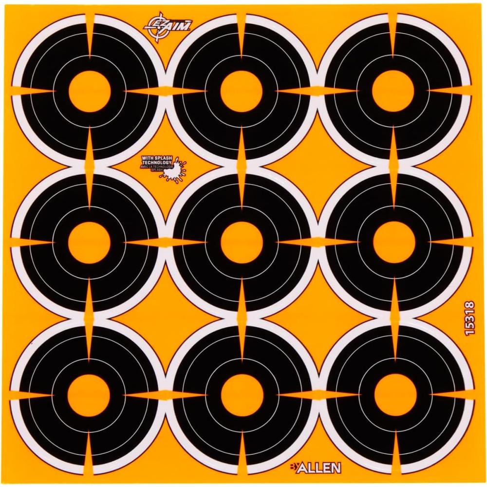 image:imageEZAim Adhesive Splash Technology Shooting Targets BullseyeHandgun TrainerSightinGridGun Rifle Pistol Airsoft BB Gun Air RifleBullseye Target 2 inch 12 Sheets 108 Pieces