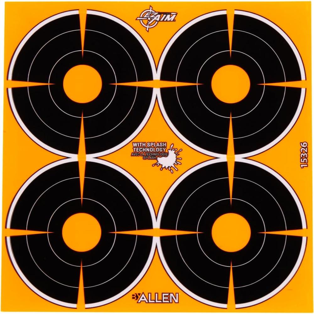 image:imageEZAim Adhesive Splash Technology Shooting Targets BullseyeHandgun TrainerSightinGridGun Rifle Pistol Airsoft BB Gun Air RifleBullseye Target 3 inch 12 Sheets 48 Pieces
