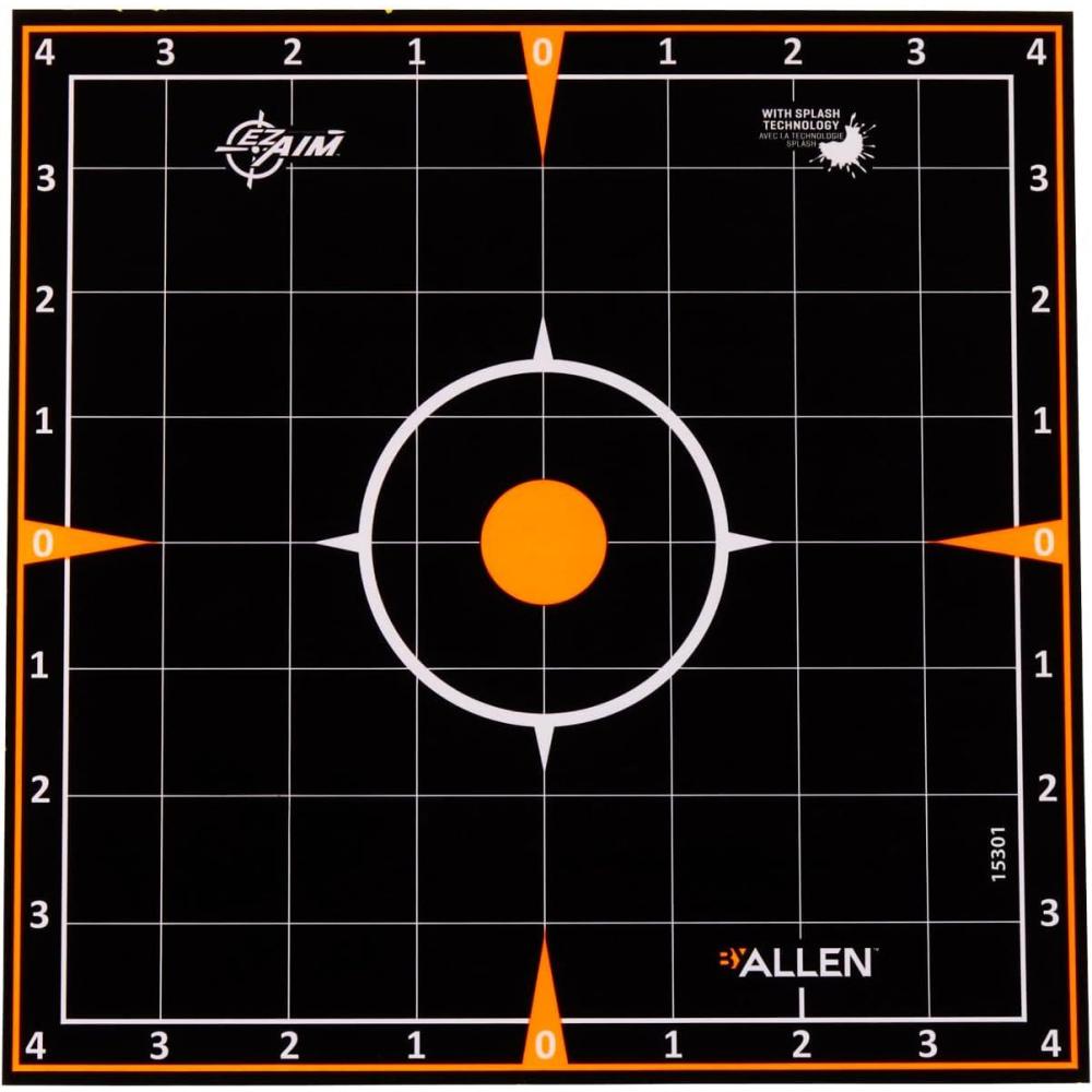 image:imageEZAim Adhesive Splash Technology Shooting Targets BullseyeHandgun TrainerSightinGridGun Rifle Pistol Airsoft BB Gun Air RifleSightIn Grid Target 8 inch 6 Pack