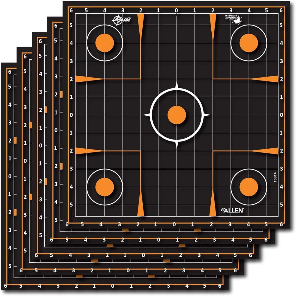 image:imageEZAim Adhesive Splash Technology Shooting Targets BullseyeHandgun TrainerSightinGridGun Rifle Pistol Airsoft BB Gun Air RifleSightIn Grid Target 12 inch 5 Pack