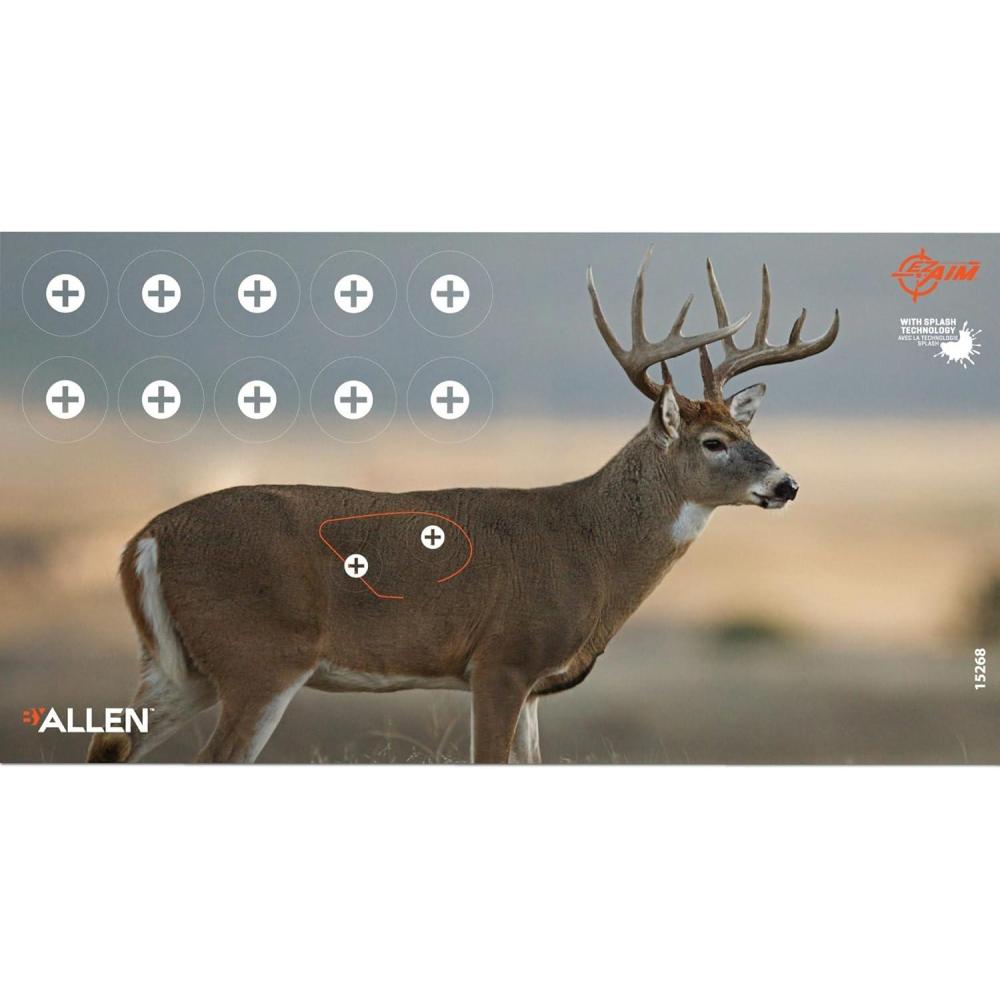 image:imageEZAim NonAdhesive Splash Range Shooting Targets Animal Dear Whitetail Coyote by Allen Paper Target 13 x 24 inches 3 Packfor Gun Rifle Pistol Airsoft BB Gun Air RifleWhitetail Target 3 Pack
