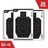 Allen Company EZ Aim Paper Shooting Targets, IPSC Silhouette, Peel Away Target Pad, 12″ W x 18″ H, 50-Pack, Black/White