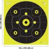 Allen Company EZ Aim Splash Reactive Paper Shooting Targets, Bullseye, 12″ Square, 12-Targets Per Pack, Black/Chartreuse
