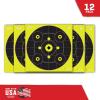Allen Company EZ Aim Splash Reactive Paper Shooting Targets, Bullseye, 12″ Square, 12-Targets Per Pack, Black/Chartreuse