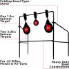 EZ Aim Metallic Triple Spinner Target System, Rimfire .22 Cal. and Air Guns, Shooting Target 12″W x 13″H, Black/Red(Medium – Triple Target Spinner)