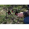 EZ Aim Metallic Triple Spinner Target System, Rimfire .22 Cal. and Air Guns, Shooting Target 12″W x 13″H, Black/Red(Model 2018)