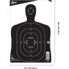 EZ Aim Paper Shooting Targets Silhouette, Center Mass Aiming Point, Self Defense Training, 12″x18″ Pistol Rifle Practice, 25-Pack Black/White