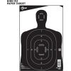 EZ Aim Paper Shooting Targets Silhouette, Center Mass Aiming Point, Self Defense Training, 12″x18″ Pistol Rifle Practice, 25-Pack Black/White