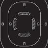 EZ Aim Paper Shooting Targets Silhouette, Center Mass Aiming Point, Self Defense Training, 12″x18″ Pistol Rifle Practice, 25-Pack Black/White
