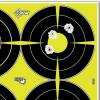 EZ Aim Splash Reactive Paper Shooting Targets, Bullseye, 4 Targets Per Sheet, 12″W x 12″H, 12-Pack, Black/Chartreuse