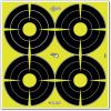 EZ Aim Splash Reactive Paper Shooting Targets, Bullseye, 4 Targets Per Sheet, 12″W x 12″H, 12-Pack, Black/Chartreuse