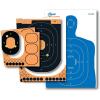 Allen Company EZ Aim Splash Reactive Paper Shooting Targets, Silhouette Kit, 23″ W x 35″ H & 12.5″ W x 18.25″ H, Blue/White & Black/Orange