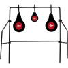 EZ Aim Metallic Triple Spinner Target System, Rimfire .22 Cal. and Air Guns, Shooting Target 12″W x 13″H, Black/Red(Medium – Triple Target Spinner)