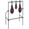 EZ Aim Metallic Triple Spinner Target System, Rimfire .22 Cal. and Air Guns, Shooting Target 12″W x 13″H, Black/Red(Model 2018)