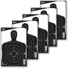 EZ Aim Paper Shooting Targets Silhouette, Center Mass Aiming Point, Self Defense Training, 12″x18″ Pistol Rifle Practice, 25-Pack Black/White