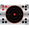 EZ Aim Reflective Adhesive Splash Shooting Target by Allen, Paper Targets – Bullseye, Handgun Trainer, Sight Grid, Human Silhouette, Aiming Dots(Bullseye Target  5.8 inch x 9 inch  8 Pack)