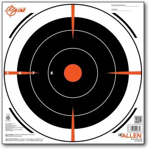 Allen Company EZ Aim Paper 8-inch Bullseye Target, 26-Pack, Black/Orange/White