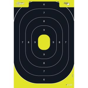 Allen Company EZ Aim Splash® Reactive Paper Shooting Targets, IPSC Silhouette Trainer, 12.5″ W x 18.25″ H, Black/Chartreuse(30-Pack)