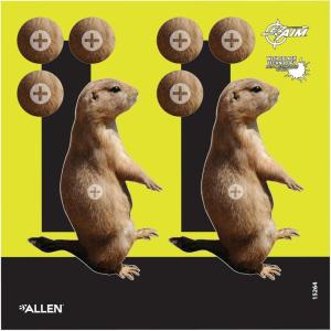 Allen Company EZ Aim Splash Reactive Paper Shooting Targets, Prairie Dog Target, 8″ W x 8″ H, 6-Pack, Black/Chartreuse