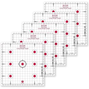 Allen Company Ruger Paper Shooting Targets, 7-Spot Precision Sight-in Grid, 17″ Square, 20-Targets Per Pack