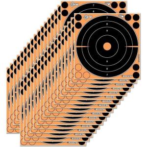 EZ-Aim Adhesive Splash Technology Shooting Targets, Bullseye/Handgun Trainer/Sight-in-Grid/Gun – Rifle – Pistol – Airsoft – BB Gun – Air Rifle(Bullseye Target – 8 inch – 30 Pack)