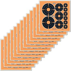 EZ-Aim Adhesive Splash Technology Shooting Targets, Bullseye/Handgun Trainer/Sight-in-Grid/Gun – Rifle – Pistol – Airsoft – BB Gun – Air Rifle(Bullseye Target Variety Pack – 1 inch: 72 Qty  2 inch: 36 Qty   3 inch: 24 Qty)