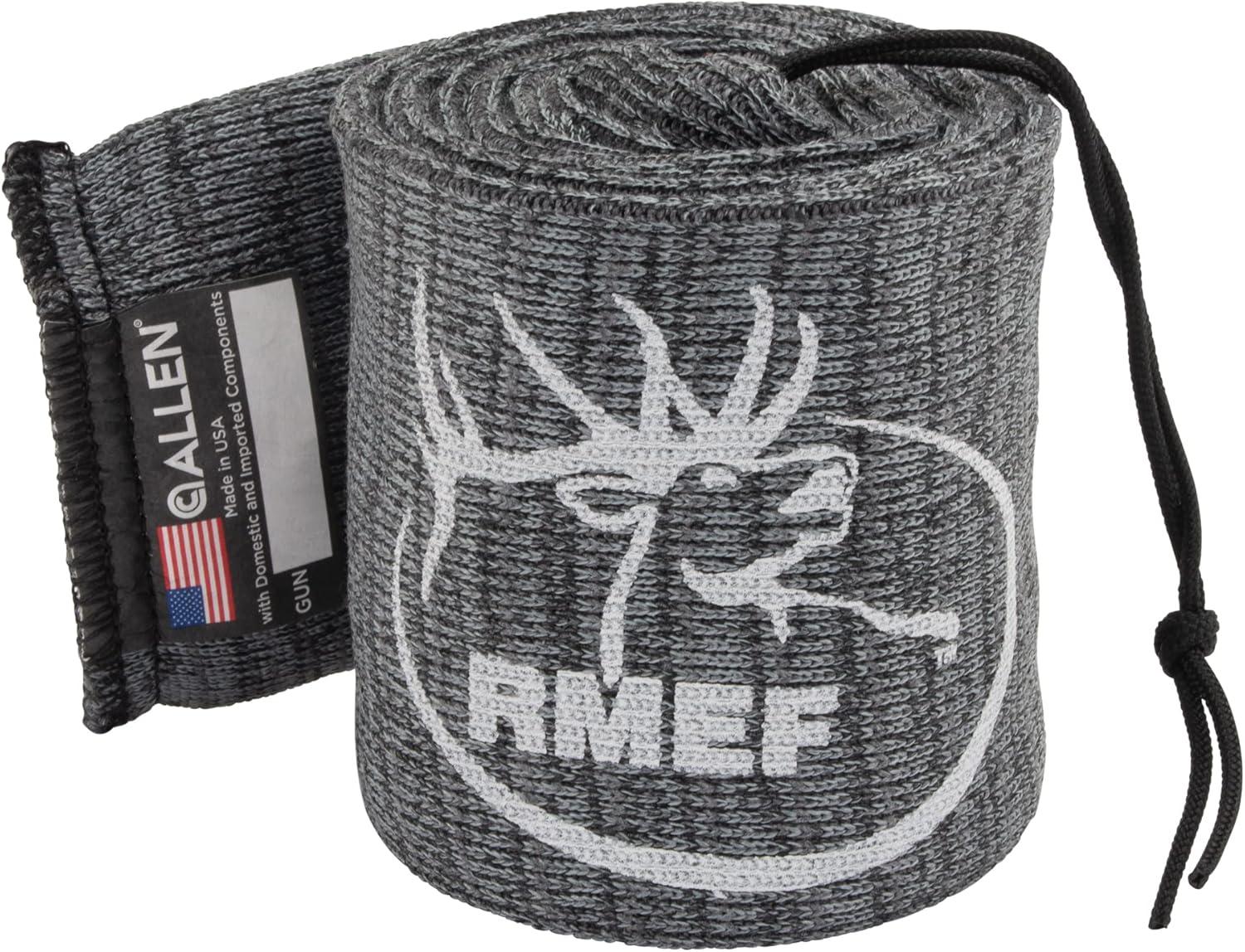 image:imageAllen Company Knit Gun Sock for RifleShotguns With or Without Scope AntiRust and SiliconeTreated for Gun Safe Bag and Case Storage Drawstring Closure 52 Gray 3 Pack