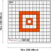 Allen Company Ez-Aim 12 inch x 12 inch Paper Grid Target, 12 Targets per Pack, Orange