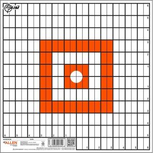 Allen Company Ez-Aim 12 inch x 12 inch Paper Grid Target, 12 Targets per Pack, Orange