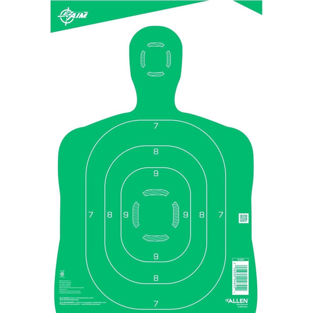 image:imageEZ Aim 12 x 18 Paper Shooting Targets Silhouette High Contrast Green Design for Accuracy Training Pistol Rifle Practice 10 Pack